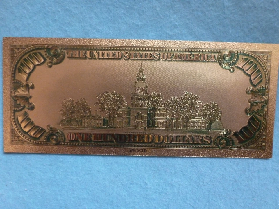 1928 series,999 Gold leaf-colored 100 Dollars  - Image 2 of 2