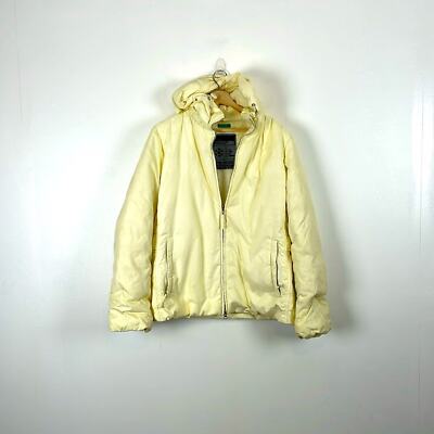 United Colors Of Benetton Down Feather Full Zip 2 Pocket Womens L Hooded Jacket