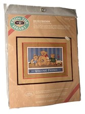 Bear Friends Crewel Stitchery Kit From The Heart Dimensions 51003 1986 NOS Vtg