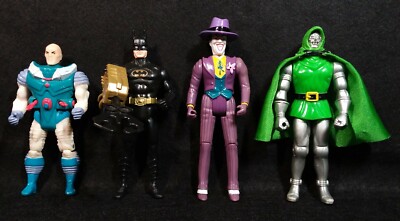 Vintage 1989-1990 Superhero Action Figures Lot - Batman, Joker, Doom, Freeze