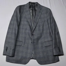Jos A Bank Reserve 44R Gray Windowpane Check Soft Shoulder Blazer Sport Coat