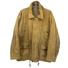 New Millenium Y2K Mens Corduroy Jacket Vintage Size Large Fleece Lined Brown