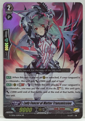 Cardfight Vanguard Lady Fencer of Matter Transmission G-CB06/009EN RR Link Joker