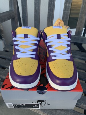 DS Warren Lotas WL REAPER LOS ANGELES Dunk Low “Lakers” Sz