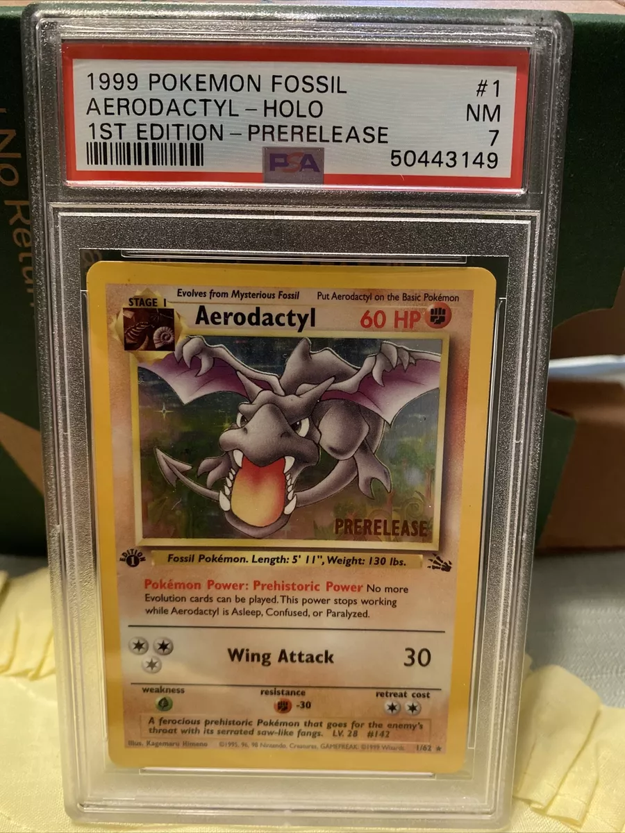 Aerodactyl 1999 Pokemon TCG Fossil 1st Edition Prerelease #1