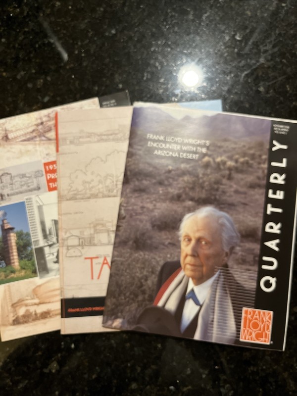 FRANK LLOYD WRIGHT 3 QUARTERLY  ISSUES  VOL. 16 No 1, Vol 20 No 2, VOL 22 No 1