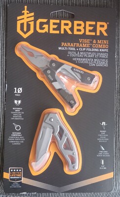 NEW package GERBER VISE & MINI PARAFRAME COMBO multi tool & clip folding knife