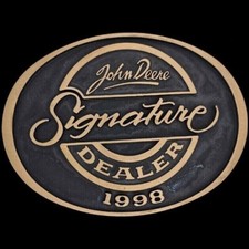 Bronze John Deere Dealer Farm Equipment Tractor 1990s NOS Vintage Belt Buckle