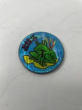 Vintage 90s Metal Pog Slammer Refractive Slam-It Frog Toad on Lilypad Rare