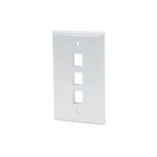 Keystone 3 Hole Port Jack Insert Flush Wall Face Plate Network CAT5e CAT6 White