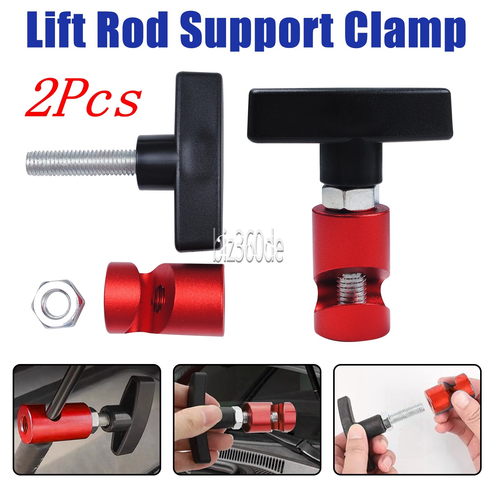 2x Car Motor Hood Lift Rod Support Clamp Shock Prop Strut Stopper Retainer Tool