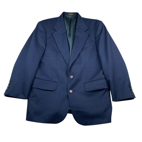 Oscar de la Renta Men's 100% Wool 2-Button Blazer Jacket Navy Blue • 37S - Picture 2 of 12