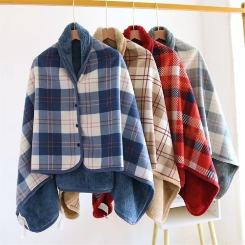 Shawls Lattice Wrap Cape Nap Cloak Blanket Gift Soft Warm Shawl Flannel Blanket - Picture 4 of 32