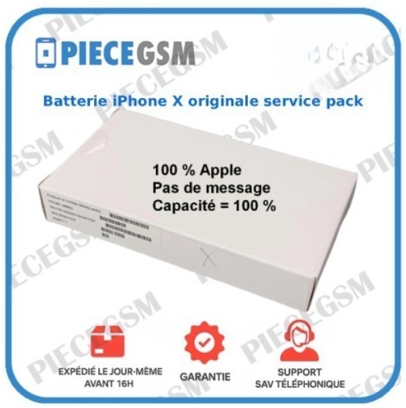 Batterie d'origine Apple pour iPhone X de qualité premium Li-ion