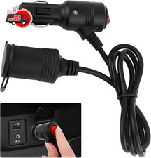 3Ft Car Cigarette Lighter Extension Cord with On Off Switch  Dust 1 Tuo 1 or 2