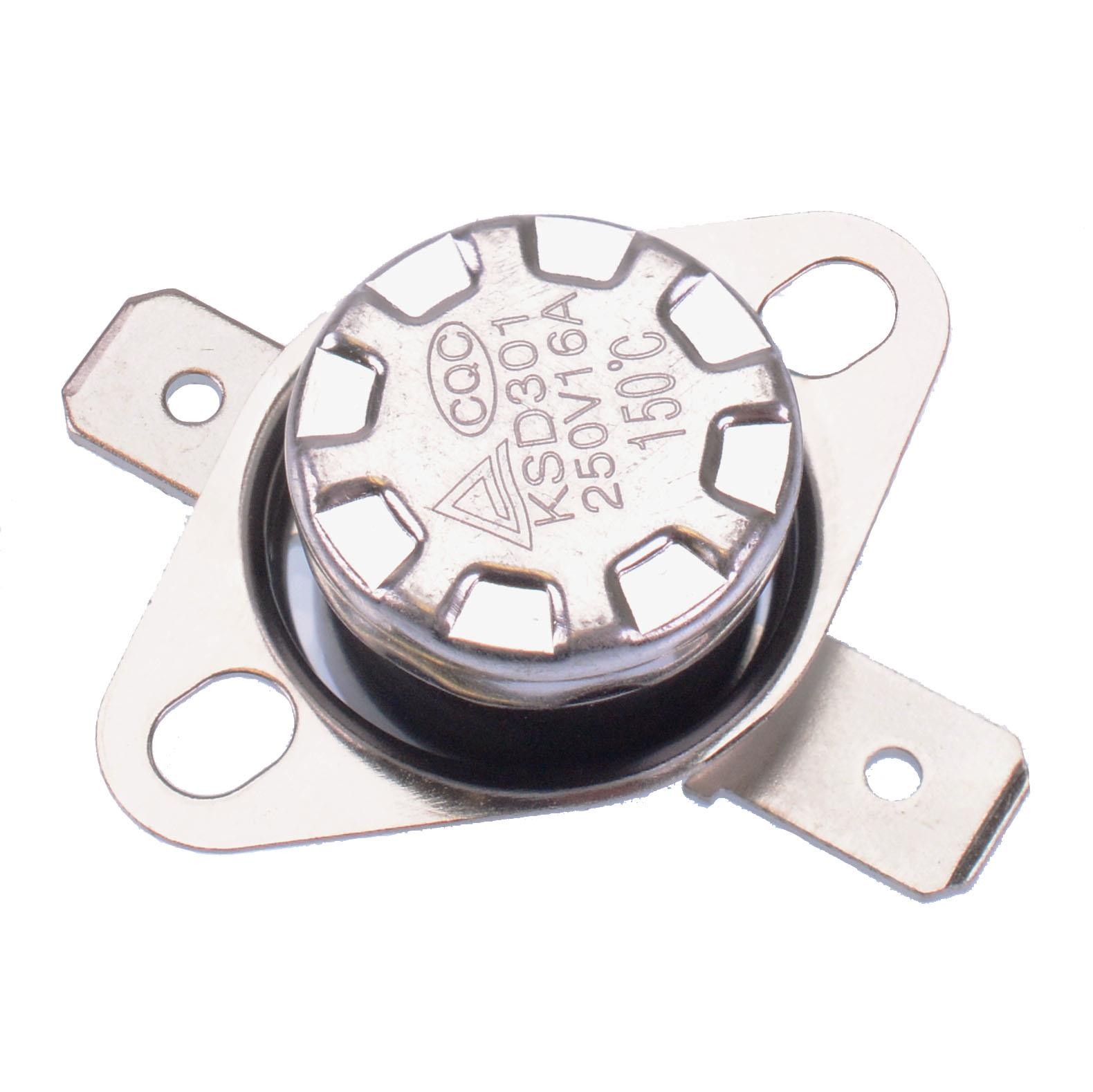 70°C Normally Open Thermostat Thermal Temperature Switch Flat Terminals