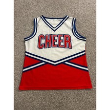 Vintage Cheerleading Shell Top Girls Medium Red White Blue Excellent Athletic