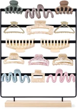 Hair Claw Clip Holder Organizer - 5 Tier Iron Rod Hair Clip Holder Storage for W