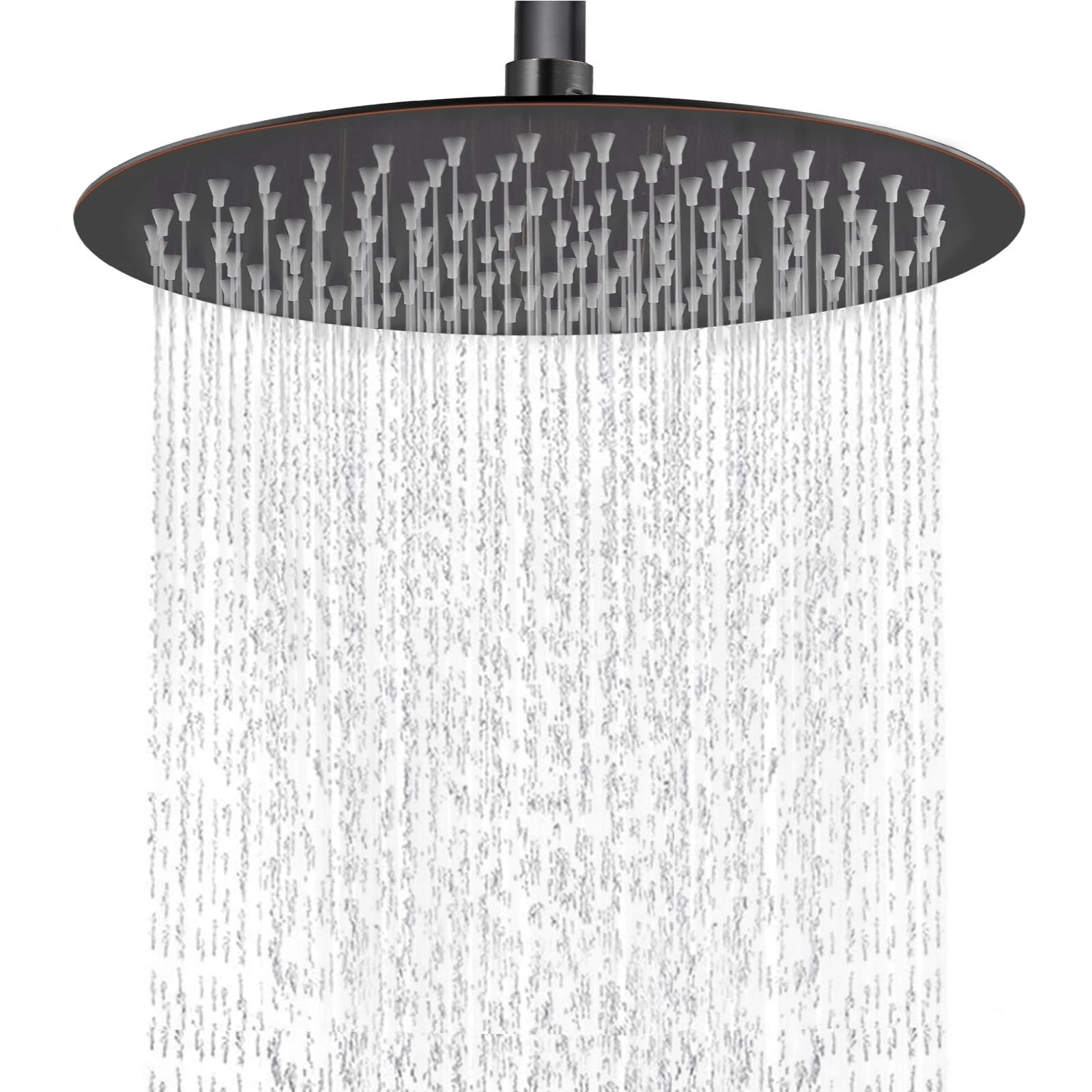 Round Rainfall Shower Head High Pressure Stainless Steel Waterfall Large Rain...
