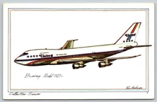 United Airlines Boeing Model 747 Series by Roy Andersen Airplane Postcard art