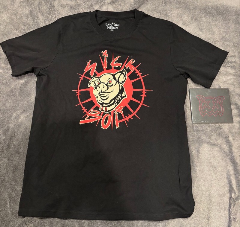 RARE UNWORN SICK BOI LARGE REN HI REN GILL LARGE SHIRT AND OG CD SEALED