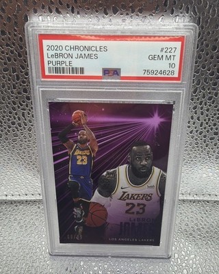 2020-21 Panini Chronicles - Essentials LeBron James #227 Purple /49 PSA 10