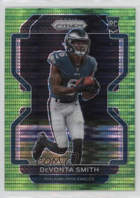 2021 Panini Prizm Rookie Neon Green Pulsar Prizm DeVonta Smith #335 15av