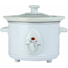 Austin Round Slow Cooker ? 1.5?Litre, 120?W, White, Two Heat