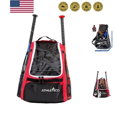 Baseball Bat Bag - Backpack for Baseball, T-Ball & Softball Equipment & Gear ...