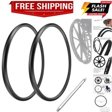Wheelchair Rear Wheel Replacement Tire, 24 "X 1" Universal Flat-Free Polyuret...