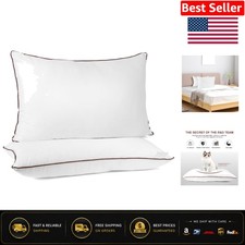 Machine Washable Luxury Bed Pillows - Queen Size 2-Pack for All Sleep Types