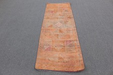 Turkish Rug, 2,4x7,2 ft Runner Rug, Orange Fl...