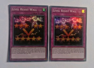 2x LEVEL RESIST WALL - Super Rare - Unlimited & 1st Edition - EGO1-DE005 Mint/NM