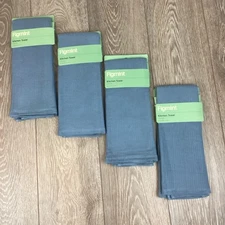 Vintage Waffle Kitchen Towels (4 Pack), Blue/Grey Color - 18" x 28" Figmint NEW