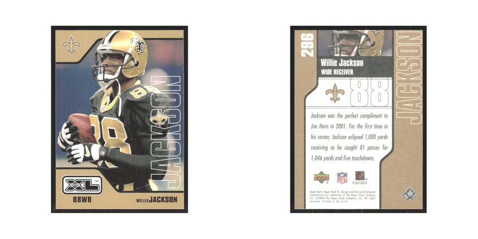 2002 Upper Deck XL Willie Jackson Saints #296 - Image 3 of 3