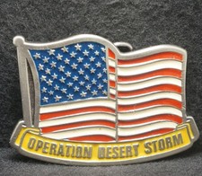 XD03149 VINTAGE 1970s OPERATION DESERT STORM WAR HISTORICAL MENS BELT BUCKLE