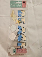 Jolee's Boutique BEACH TITLE Journal Photo Scrapbook Stickers Seashells