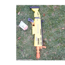 NERF Fortnite Dart Blaster Gun Yellow Orange w/ Clear Magazine for Ages 8
