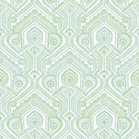 Fd26614_Georgia Geometrisch Medaillon BlassgrüN Weiß Fine Decor Tapete