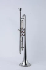 QUEENBRASS-Bb/Standard-Trumpet-NICKEL-Finish 3 Valves with Case and-Mouthpiece,