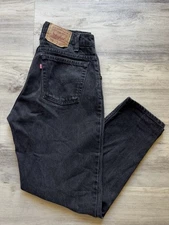 VTG Levis 560 Jeans Men 31x30 Black Loose Tapered Made in Canada Denim OrangeTag