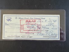 Max Carey Signed Autographed Bank Check