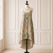 NWT Audrey 3+1 Paisley Maxi Dress Hi Low Sundress Large