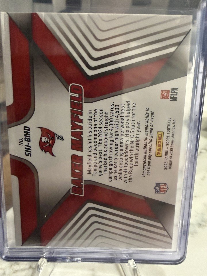 2025 Score Baker Mayfield #SNJ-BMD Stars of the NFL Jerseys Tampa Bay Buccaneers