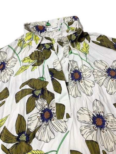 Women Mango Shirt White Viscose 36