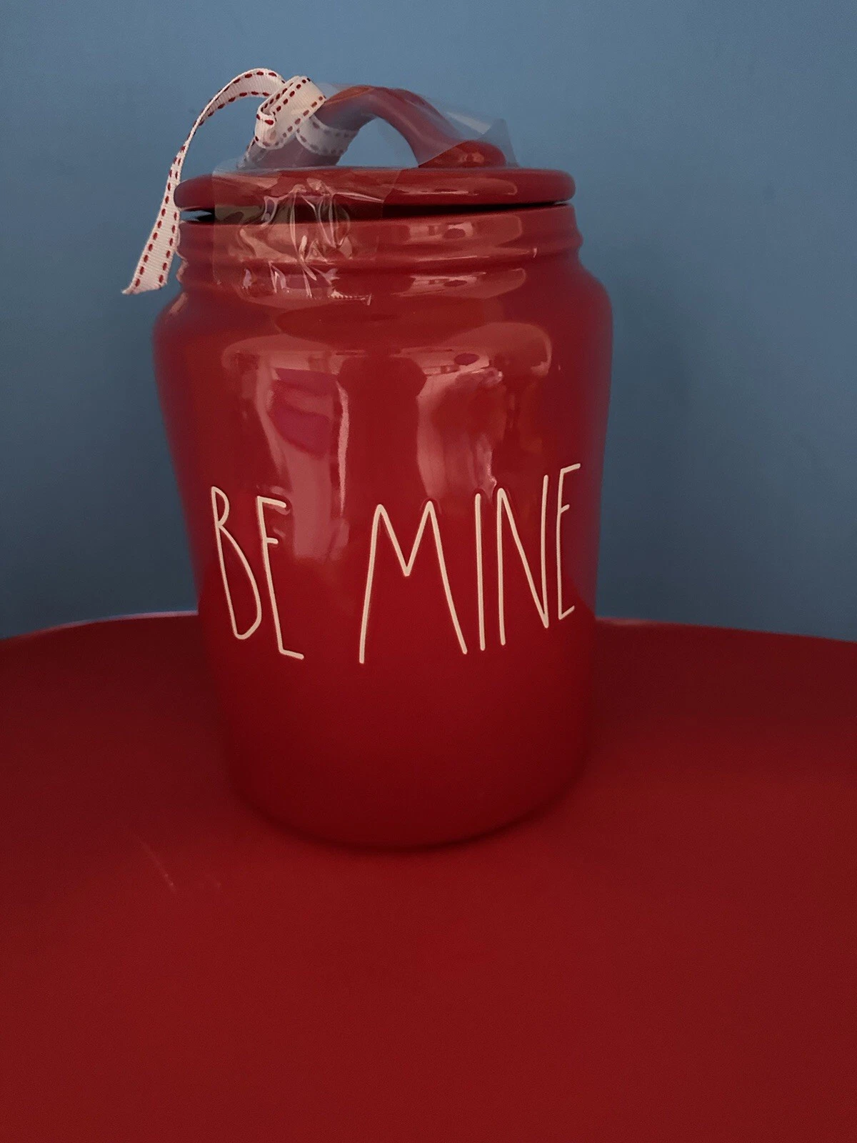 Rae Dunn 8.5” Red “BE MINE” Canister