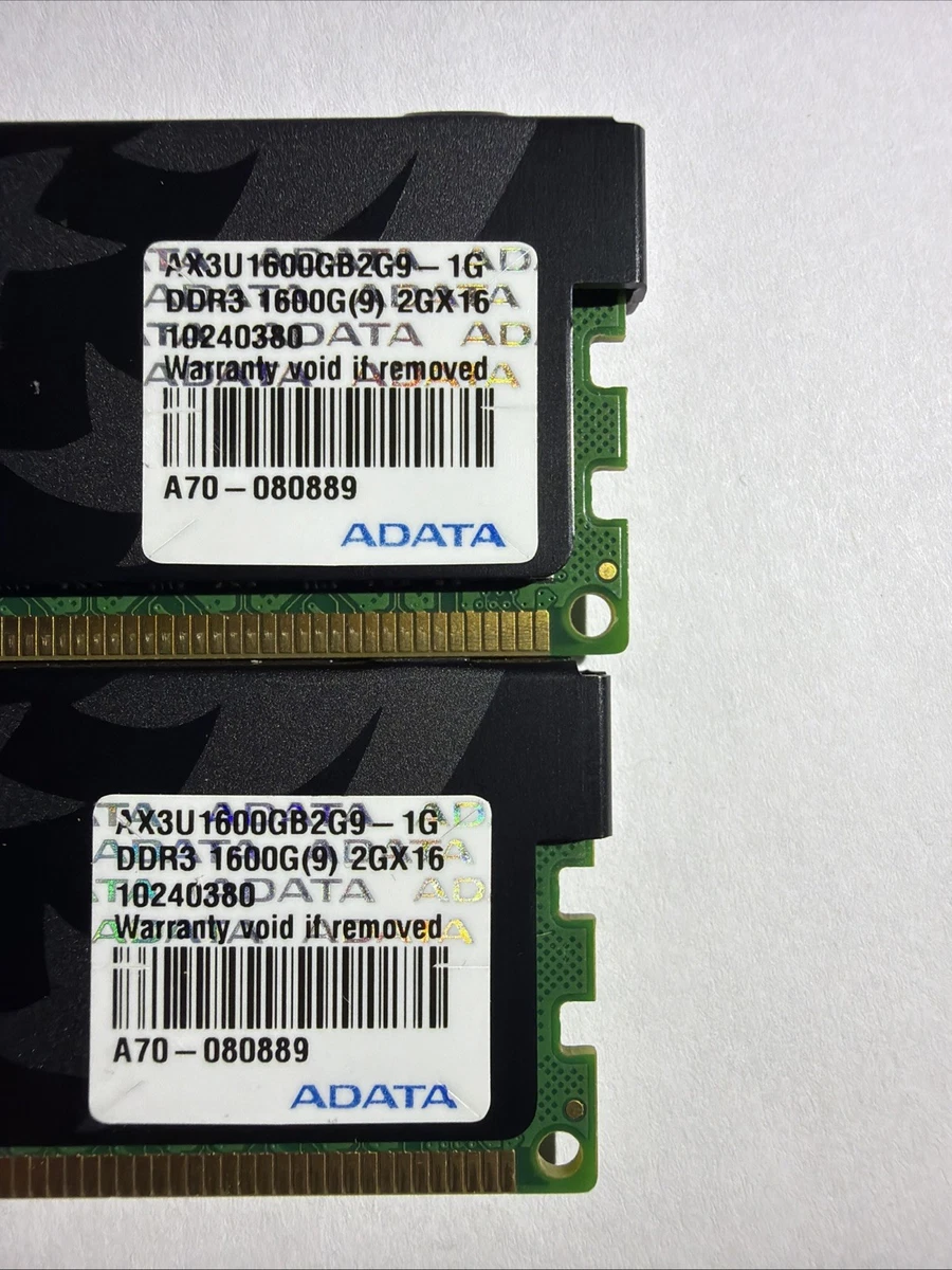 ADATA DDR3 SDRAM 2 GB Total Capacity Memory (RAM) for sale | eBay