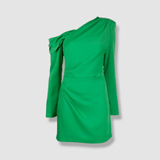  380 Misha Women's Green Cormac One-Shoulder Long Sleeve Cocktail Dress Size XXL