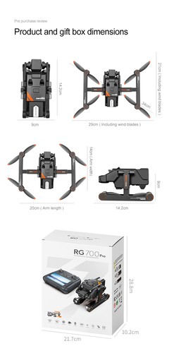 RG700PRO Drone GPS 4K HD Dual Camera Obstacle Avoidance Quadcopter 4.5" Screen - Picture 24 of 27