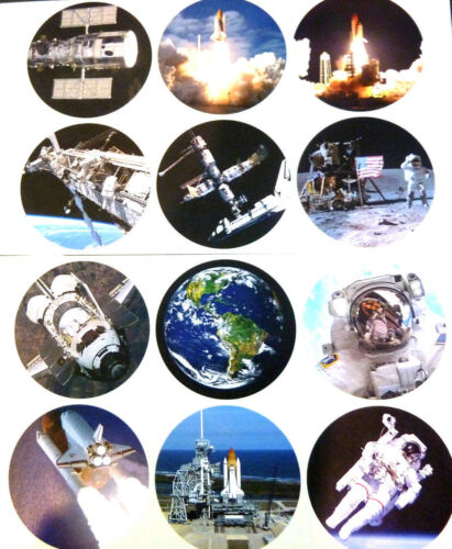 12 Weltraum Aufkleber, Weltraum, Mond selbstklebende Etiketten SPACE51 - Bild 2 von 2